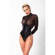Боді Noir Handmade F321 Edge wetlook and mesh body with rings - XL