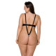 Боді з екошкіри Passion Celine Body 4XL/5XL black, з доступом, відкритий-1