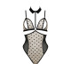 Боді з відкритими грудьми Passion DOMINICA BODY L/XL beige, комір-чокер, корсет-2