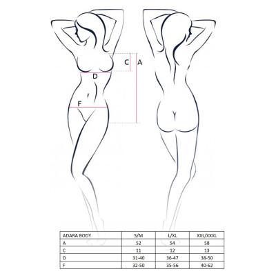 Боді монокіні ADARA BODY black S/M - Passion