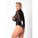 Боді Noir Handmade F321 Edge wetlook and mesh body with rings - XXL-1