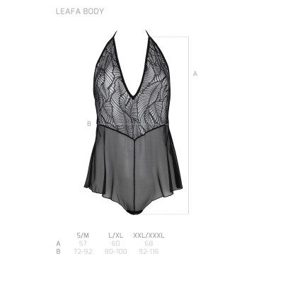 Боді Passion LEAFA BODY black S/M - ECO Passion