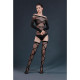 Комплект: боді та панчохи Moonlight Model 06 Black, довгі рукави, малюнок у вигляді ліфа, силуетний