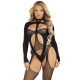 Бодістокінг Leg Avenue Bodystocking with cutout teddy Black One Size-2