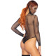 Leg Avenue Rhinestone net hooded teddy Black O/S-1