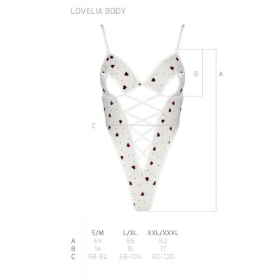 Еротичний боді з малюнком LOVELIA BODY white XXL/XXXL - Passion