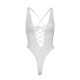 Leg Avenue Floral lace thong teddy OS White-7