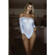 Боді Leg Avenue Snap crotch thong back teddy White S/M-4