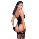 Боді Noir Handmade F244 Powerwetlook body with high cut bottom hem - L-2