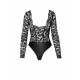 Боді Noir Handmade F296 Psyche bodysuit of lace and wetlook - S-5