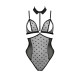Боді з відкритими грудьми Passion DOMINICA BODY L/XL black, комір-чокер, корсет-2