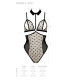 Боді з відкритими грудьми Passion DOMINICA BODY L/XL black, комір-чокер, корсет-4
