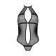 Сітчасте боді з мереживом на грудях Passion SATARA BODY S/M black-2