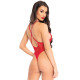 Leg Avenue Floral lace thong teddy OS Red-1
