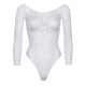 Боді Leg Avenue Snap crotch thong back teddy White M/L-2