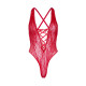 Leg Avenue Floral lace thong teddy OS Red-3