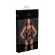 Боді Noir Handmade F242 Tulle body with patterned flock embroidery - XL-6