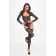 Боді Noir Handmade F296 Psyche bodysuit of lace and wetlook - M-2