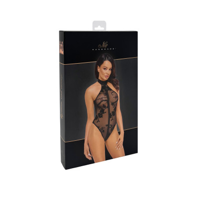 Боді Noir Handmade F314 Ego flocked mesh halter bodysuit - XL