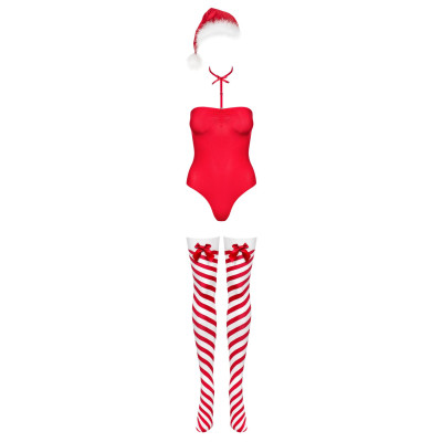 Боді Obsessive Kissmas teddy red L/XL