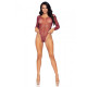 Боді Leg Avenue Crystalized fishnet bodysuit Burgundy One Size-4