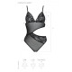 Боді з ажурним ліфом Christa Body black L/XL — Passion-4