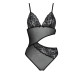 Боді з ажурним ліфом Christa Body black L/XL — Passion-2