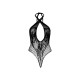 Leg Avenue Lace and net halter teddy Black O/S-6