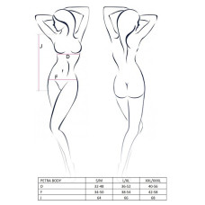 Боді-монокіні Petra Body black S/M — Passion Exclusive, з асиметричним кроєм, відкрите плече