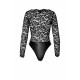 Боді Noir Handmade F296 Psyche bodysuit of lace and wetlook - L-6