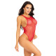 Боді-сітка Leg Avenue Net snap crotch tank bodysuit Red, One Size-2