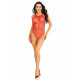 Боді-сітка Leg Avenue Net snap crotch tank bodysuit Red, One Size-4