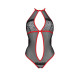Сітчасте боді з мереживом на грудях Passion SATARA BODY L/XL red-2