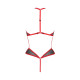 Сітчасте боді з мереживом на грудях Passion SATARA BODY L/XL red-3