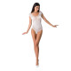 Бодистокинг Passion BS064 white, боди, закрытое плечо-1