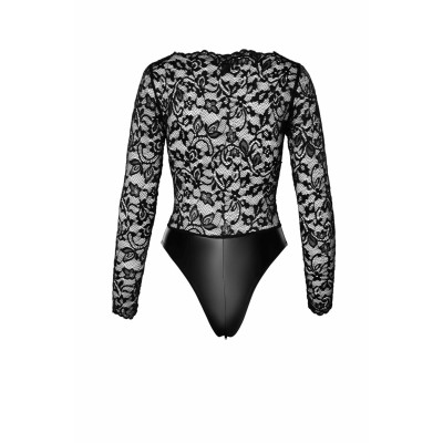 Боді Noir Handmade F296 Psyche bodysuit of lace and wetlook - XL