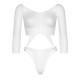 Боді Leg Avenue Top bodysuit with thong back White-2