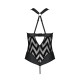Сітчастий боді з халтером та ритмічним малюнком Hima Body black L/XL - Passion-3