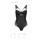 Боді з еко-шкіри та мережива Loona Body black S/M - Passion-4