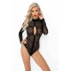 Боді Noir Handmade F287 Leopard flock bodysuit with long sleeves - S-3