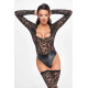 Боді Noir Handmade F296 Psyche bodysuit of lace and wetlook - XXL-4