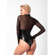 Боді Noir Handmade F321 Edge wetlook and mesh body with rings - S-3