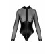 Боді Noir Handmade F321 Edge wetlook and mesh body with rings - S-6