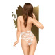 Боді з глибоким декольте та високими трусиками Penthouse - Toxic Powder White L/XL-1