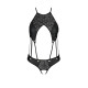 Боді з відкритим доступом Passion TASMINA BODY XXL/XXXL, black, екошкіра, шнурівки, ажурні мережива-2