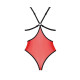 Напівпрозоре боді з мереживом Passion PEONIA BODY S/M red-3