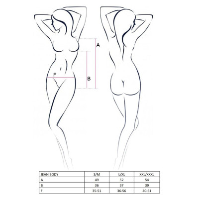 Боді монокіні під латекс JEAN BODY black S/M - Passion