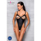 Боді з екошкіри Celine Body black L/XL — Passion: з доступом, відкритий-2