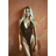 Leg Avenue Floral lace thong teddy OS Black-2