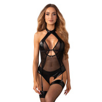 Боді Obsessive Dominna crotchless teddy L/XL